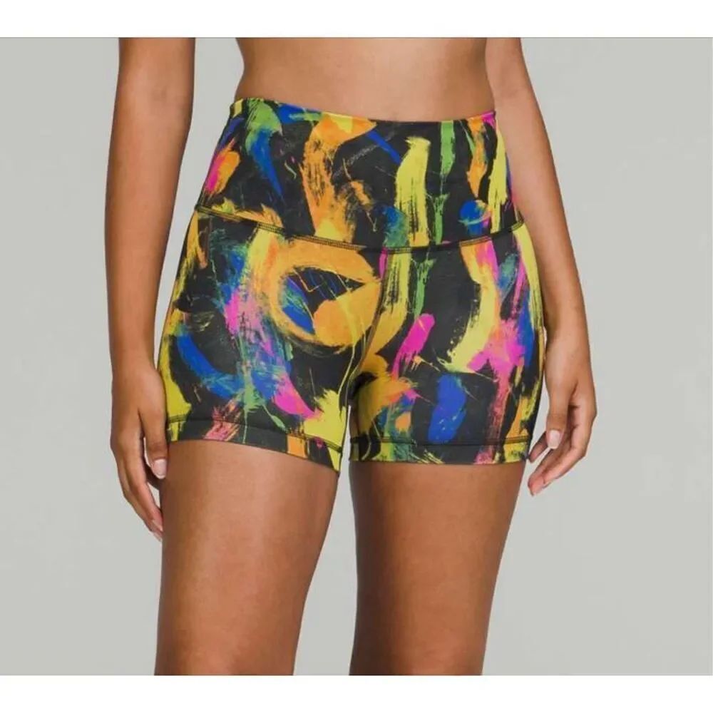 Lululemon Wunder Train High-Rise Short 4" Undertone Black Multi size 0